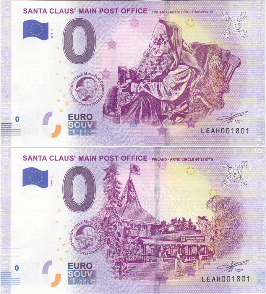 0 Euro Finland - Santa Claus I + II \"error note\"